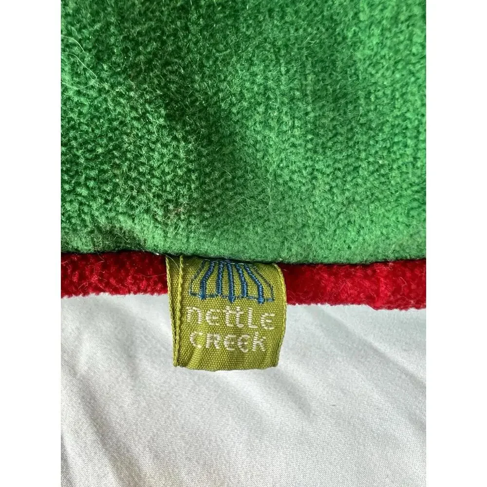 VTG 1980s Nettle Creek Holiday Throw Pillow Lace Christmas Tree Red Trim 13 x 13